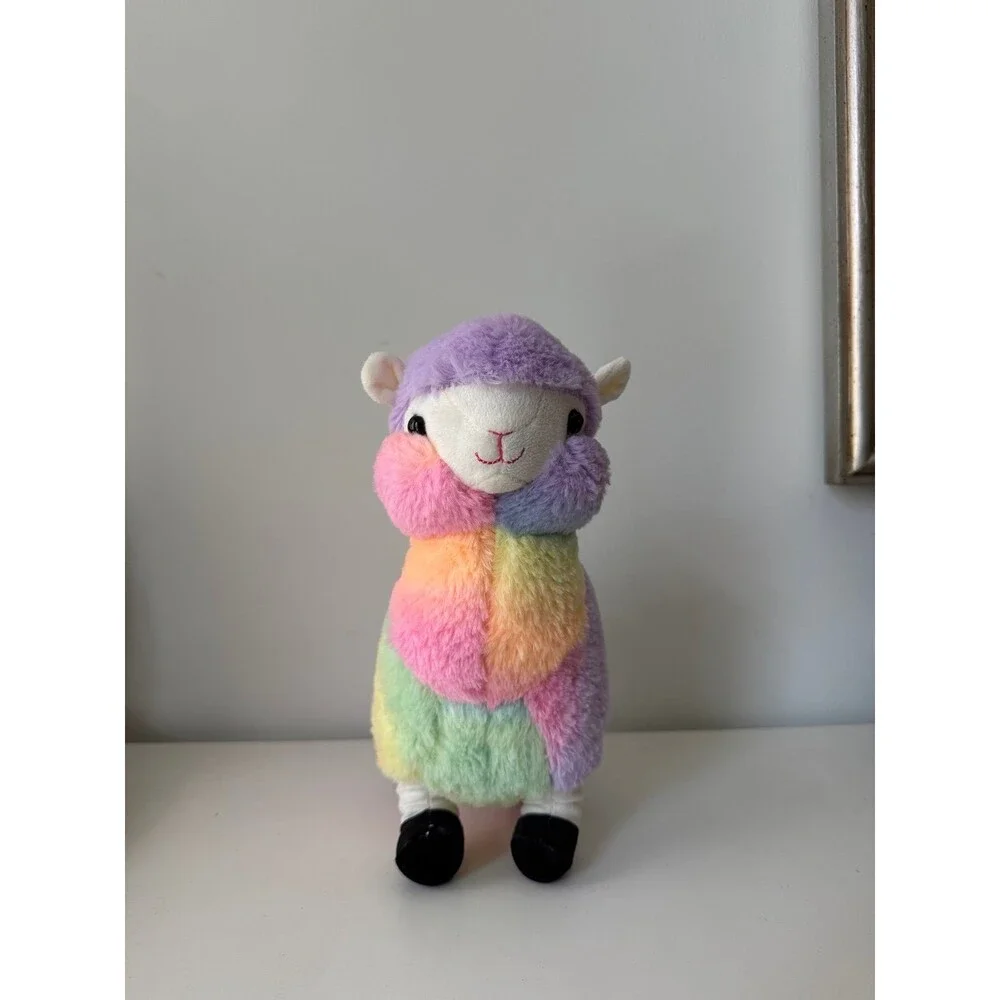 Peek-a-boo Cute Rainbow Llama Plushie 11 in - NEW